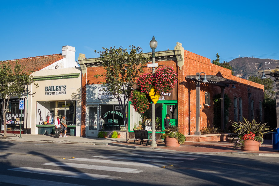 Historic downtown Santa Paula, California with charming storefronts